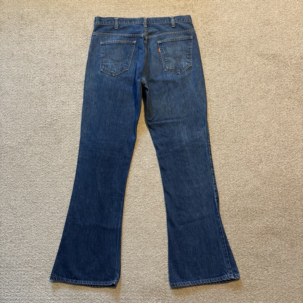 Vtg Levi's 646 Orange Tab Big E Blue Denim Flare Jeans 34/34 Talon 42 60s 70s